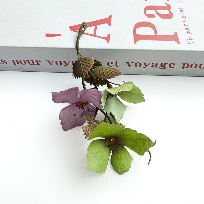 Autumn Grape Leaf Stems, 4" Real-Touch Faux Vine with 1.5" Clusters, DIY Wedding Bouquets, Fall Home Decor, Floral Arrangements