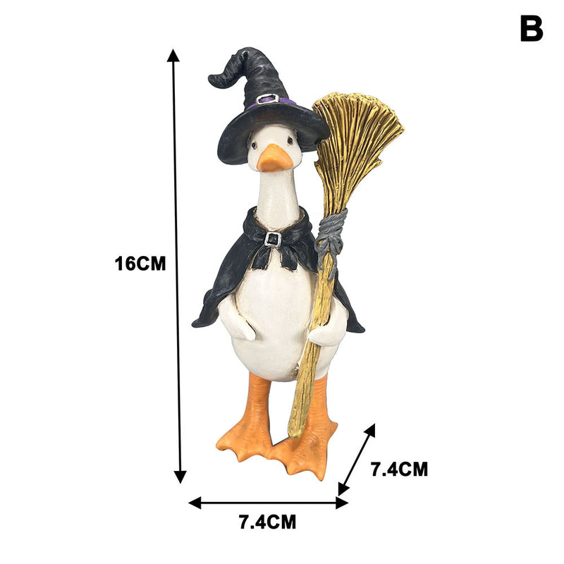 Halloween Duck Figurines Set - Mummy, Pumpkin, Reaper, Witch & Ghost Resin Decor for Home, Office & Seasonal Displays (5-Piece)