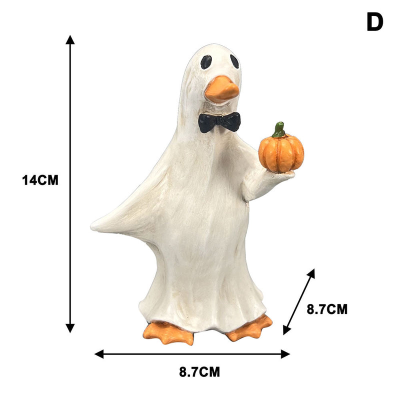Halloween Duck Figurines Set - Mummy, Pumpkin, Reaper, Witch & Ghost Resin Decor for Home, Office & Seasonal Displays (5-Piece)