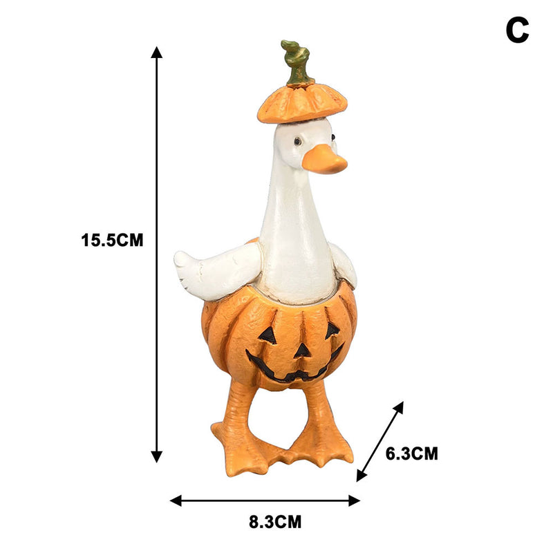 Halloween Duck Figurines Set - Mummy, Pumpkin, Reaper, Witch & Ghost Resin Decor for Home, Office & Seasonal Displays (5-Piece)