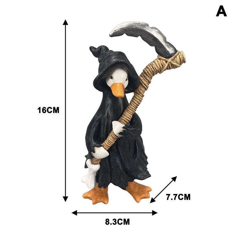 Halloween Duck Figurines Set - Mummy, Pumpkin, Reaper, Witch & Ghost Resin Decor for Home, Office & Seasonal Displays (5-Piece)