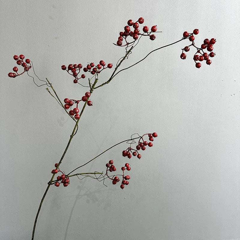 43" Artificial Holly Berry & Wintergreen Vine with Berries, Real-Touch Faux Greenery for Vase Fillers, Wedding Centerpieces, Home Decor, Floral Arrangements