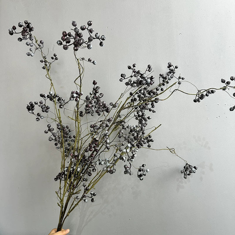 43" Artificial Holly Berry & Wintergreen Vine with Berries, Real-Touch Faux Greenery for Vase Fillers, Wedding Centerpieces, Home Decor, Floral Arrangements