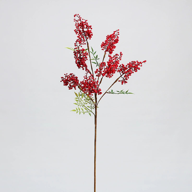 30" Realistic Nandina Berry Stems, Artificial Red Berry Branches for Vase Fillers, Wedding Centerpieces, Christmas & Home Decor - Set of 1