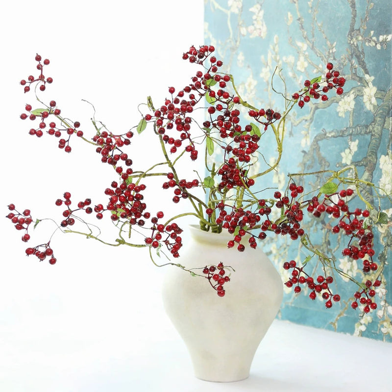 Blueberry Artificial Stems, 32" Real-Touch Faux Berries for Vase Arrangements, Wedding Centerpieces & Home Decor – Bulk Discounts Available