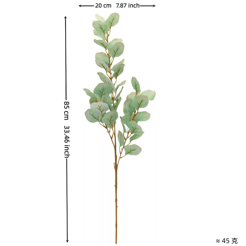 Artificial Eucalyptus Leaves Stems, 33" Real Touch Faux Greenery for Vase Arrangements, Home Decor, Weddings & Bulk Floral Design