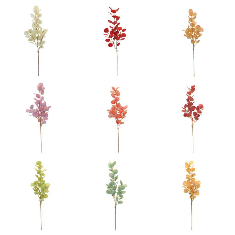 Artificial Eucalyptus Leaves Stems, 33" Real Touch Faux Greenery for Vase Arrangements, Home Decor, Weddings & Bulk Floral Design