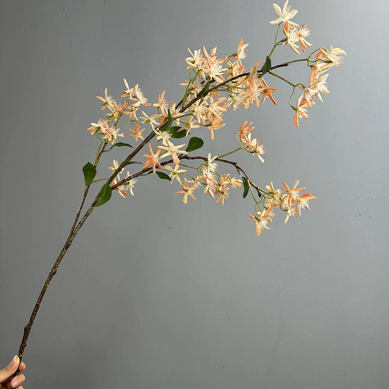 Real-Touch Agapanthus & Hydrangea Stem, 41" Artificial Flower for Vase Arrangements, Wedding Decor, Home & Commercial Styling – White or Champagne