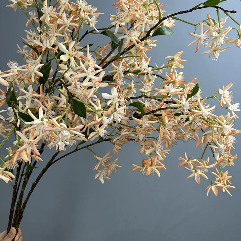 Real-Touch Agapanthus & Hydrangea Stem, 41" Artificial Flower for Vase Arrangements, Wedding Decor, Home & Commercial Styling – White or Champagne