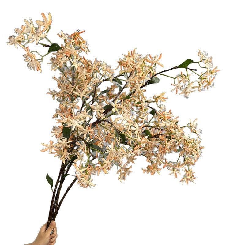 Real-Touch Agapanthus & Hydrangea Stem, 41" Artificial Flower for Vase Arrangements, Wedding Decor, Home & Commercial Styling – White or Champagne