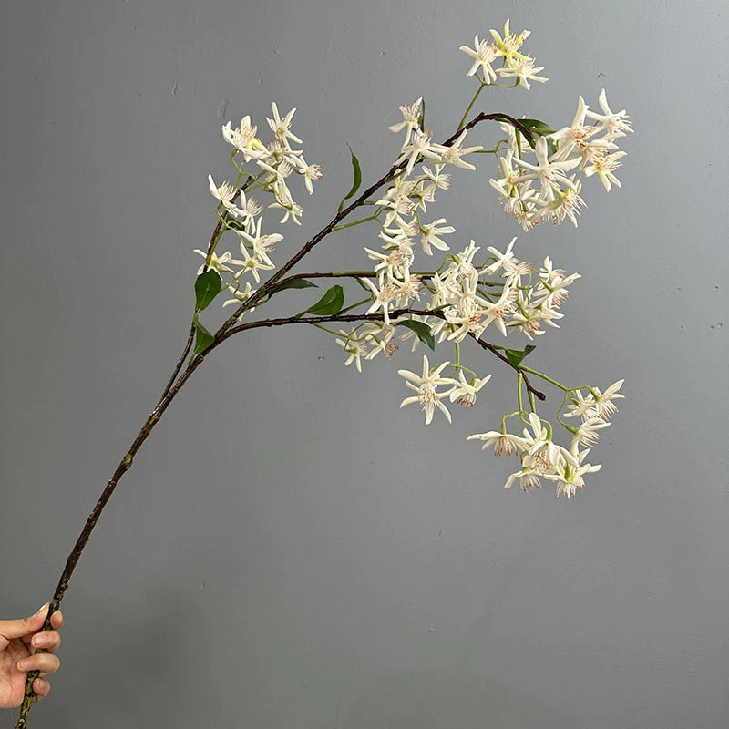Real-Touch Agapanthus & Hydrangea Stem, 41" Artificial Flower for Vase Arrangements, Wedding Decor, Home & Commercial Styling – White or Champagne