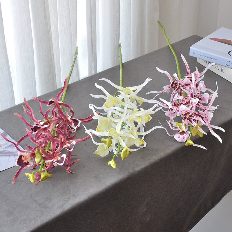 Real-Touch Spider Lily Artificial Flowers, 34" Tall Bendable Stems, Lifelike Latex Faux Floral Arrangement for Vases, Wedding Centerpieces, Home Decor (White, Pink, Fuchsia)