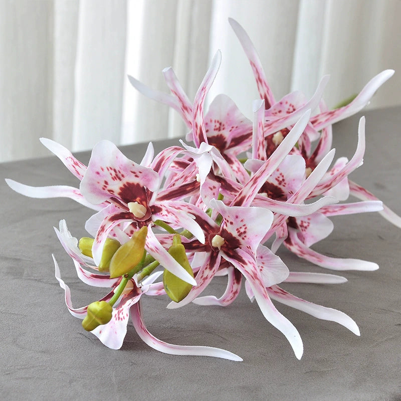 Real-Touch Spider Lily Artificial Flowers, 34" Tall Bendable Stems, Lifelike Latex Faux Floral Arrangement for Vases, Wedding Centerpieces, Home Decor (White, Pink, Fuchsia)