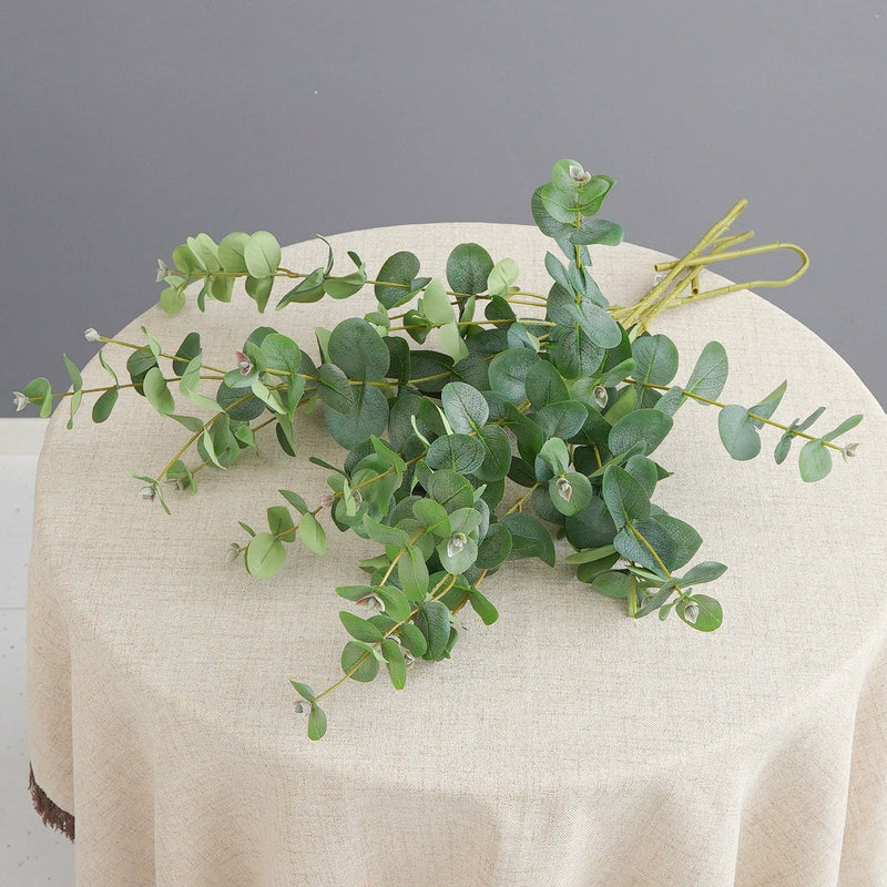 37" Realistic Eucalyptus Dollar Gum Stems - Premium Silk Faux Greenery for Vase Arrangements, Wedding Centerpieces, Home & Office Decor