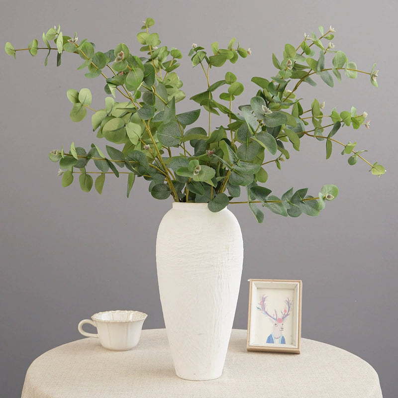 37" Realistic Eucalyptus Dollar Gum Stems - Premium Silk Faux Greenery for Vase Arrangements, Wedding Centerpieces, Home & Office Decor