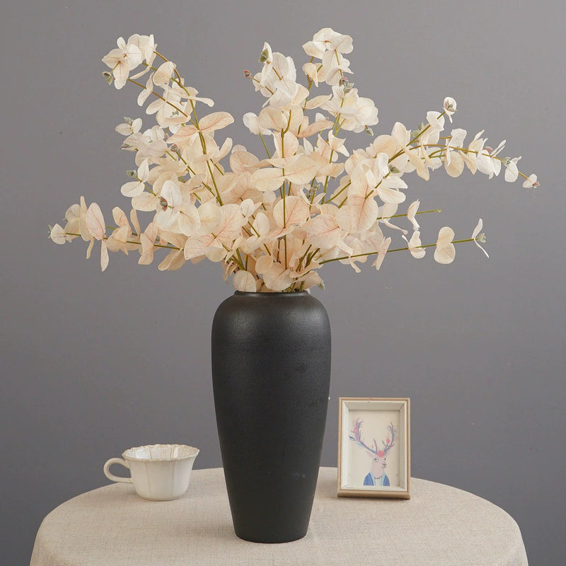 37" Realistic Eucalyptus Dollar Gum Stems - Premium Silk Faux Greenery for Vase Arrangements, Wedding Centerpieces, Home & Office Decor