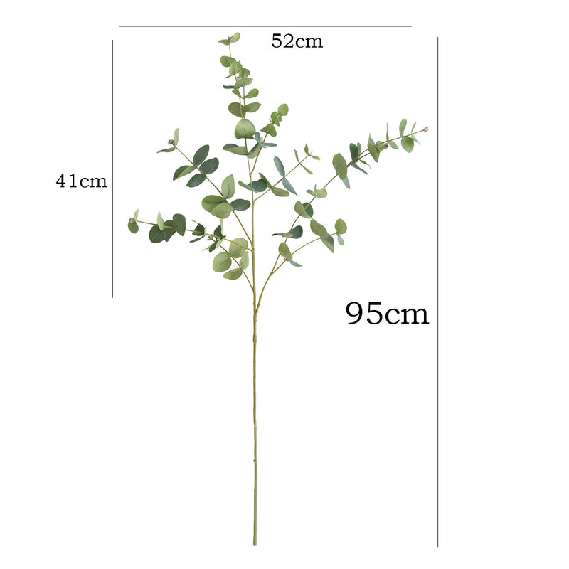 37" Realistic Eucalyptus Dollar Gum Stems - Premium Silk Faux Greenery for Vase Arrangements, Wedding Centerpieces, Home & Office Decor