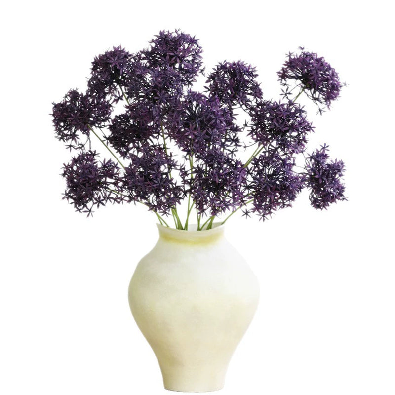 Artificial Hydrangea Stems, 24" Long, Real-Touch Plastic, Purple, Set of 3, Perfect for Vase Arrangements, Home Decor, Wedding & Event Styling