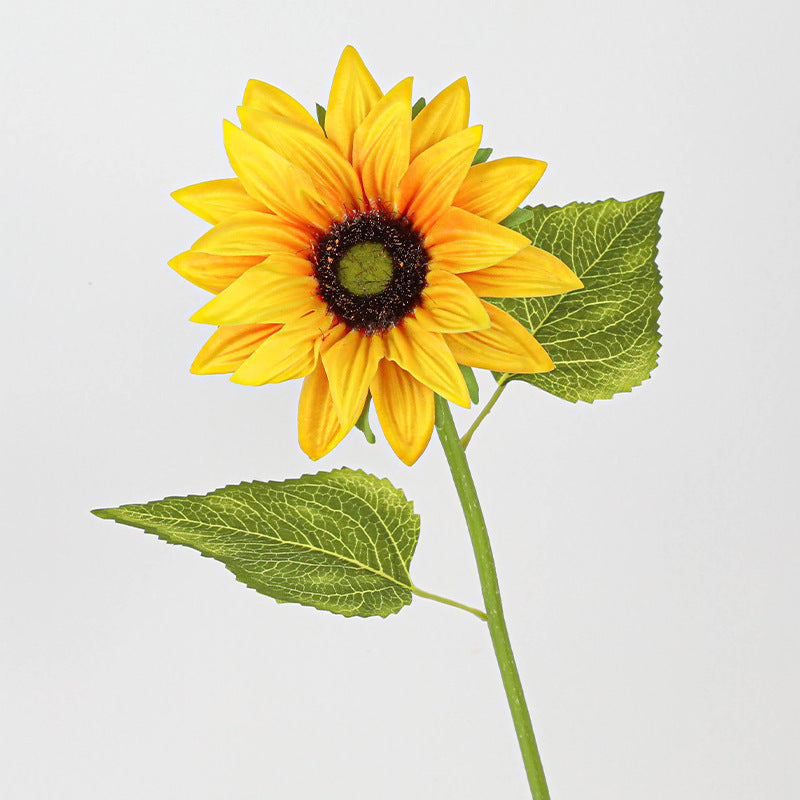 Realistic Sunflower Stems, 18" PU Artificial Flowers (2 Stems, 4.5" Heads) for Wedding Centerpieces, Home Decor, Farmhouse Vase Filler