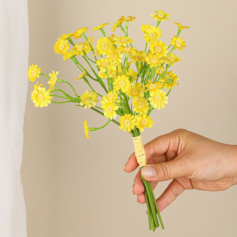 Artificial Chamomile Bouquet, Real-Touch Faux Flowers, 11" Stems for Vases, Wedding Centerpieces, Home Decor, DIY Floral Arrangements