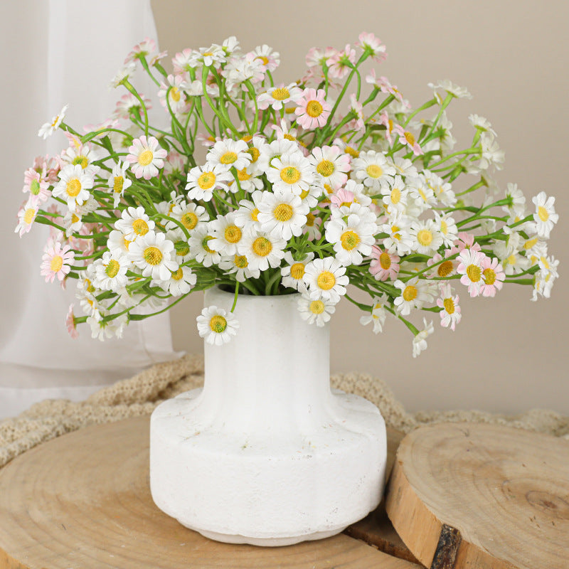Artificial Chamomile Bouquet, Real-Touch Faux Flowers, 11" Stems for Vases, Wedding Centerpieces, Home Decor, DIY Floral Arrangements