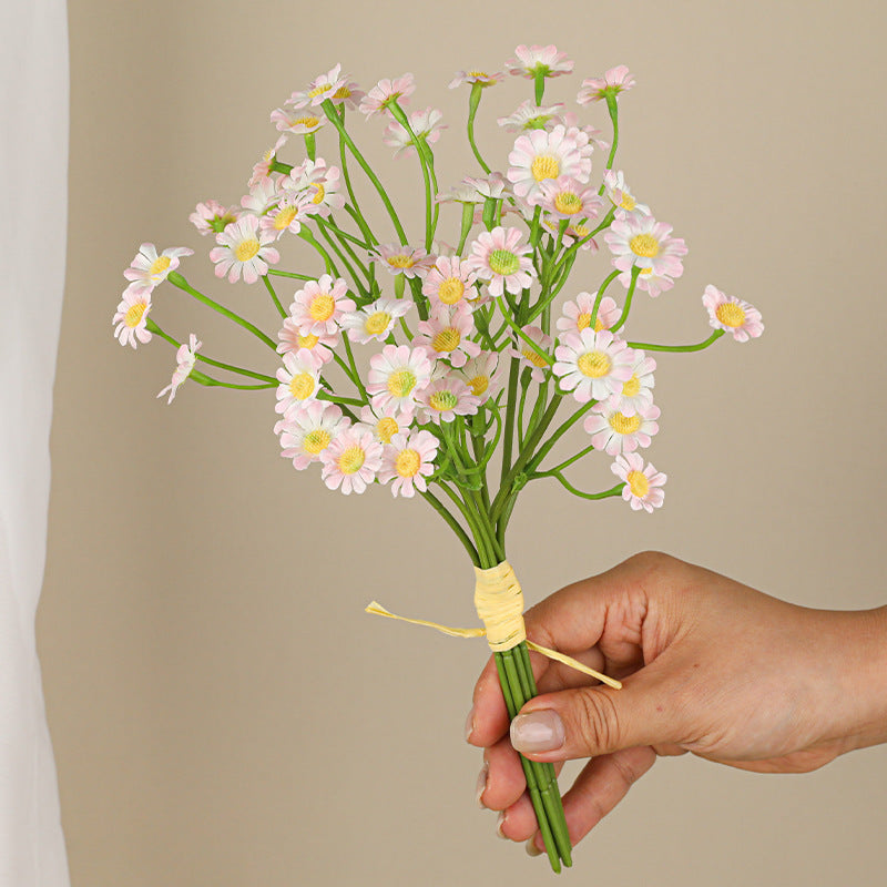 Artificial Chamomile Bouquet, Real-Touch Faux Flowers, 11" Stems for Vases, Wedding Centerpieces, Home Decor, DIY Floral Arrangements