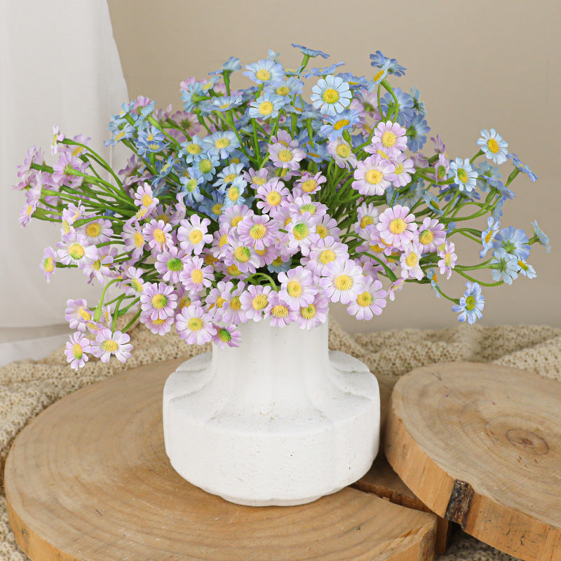 Artificial Chamomile Bouquet, Real-Touch Faux Flowers, 11" Stems for Vases, Wedding Centerpieces, Home Decor, DIY Floral Arrangements
