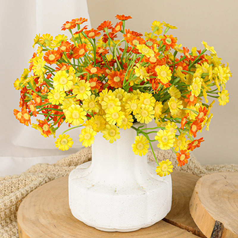 Artificial Chamomile Bouquet, Real-Touch Faux Flowers, 11" Stems for Vases, Wedding Centerpieces, Home Decor, DIY Floral Arrangements