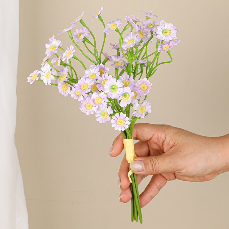 Artificial Chamomile Bouquet, Real-Touch Faux Flowers, 11" Stems for Vases, Wedding Centerpieces, Home Decor, DIY Floral Arrangements
