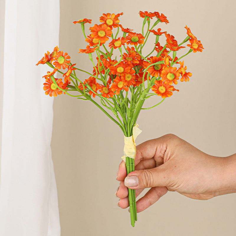 Artificial Chamomile Bouquet, Real-Touch Faux Flowers, 11" Stems for Vases, Wedding Centerpieces, Home Decor, DIY Floral Arrangements