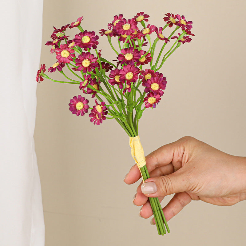 Artificial Chamomile Bouquet, Real-Touch Faux Flowers, 11" Stems for Vases, Wedding Centerpieces, Home Decor, DIY Floral Arrangements