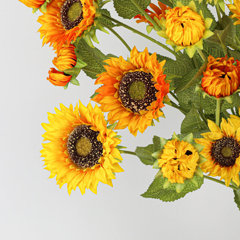 Sunflower Stems, 26" Real-Touch Artificial Flowers, 3 Blooms per Stem, 2-Pack – Wedding Decor, Farmhouse Home, Vase Arrangements, Bulk Discounts