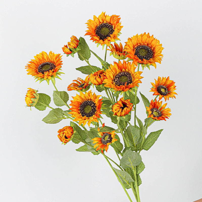 Sunflower Stems, 26" Real-Touch Artificial Flowers, 3 Blooms per Stem, 2-Pack – Wedding Decor, Farmhouse Home, Vase Arrangements, Bulk Discounts