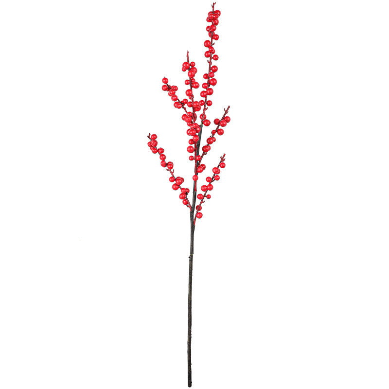 Holly Berry Faux Stem - 28" Real-Touch Artificial Branch with Red Berries, Home Decor, Wedding Centerpiece, Seasonal Arrangements