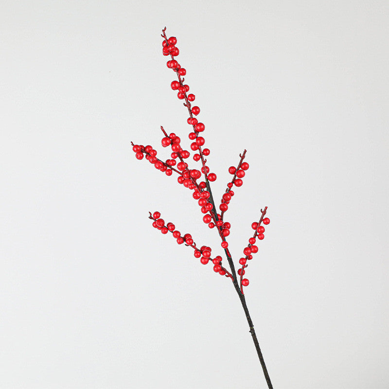 Holly Berry Faux Stem - 28" Real-Touch Artificial Branch with Red Berries, Home Decor, Wedding Centerpiece, Seasonal Arrangements