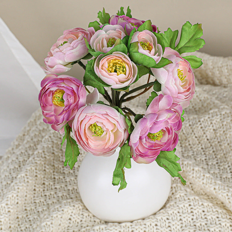 Artificial Rose Bouquet, 6 Real-Touch Tea Roses, 10" Stems for Vases, Wedding Centerpieces, Home Decor & Floral Arrangements