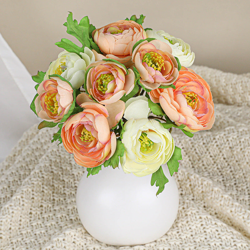 Artificial Rose Bouquet, 6 Real-Touch Tea Roses, 10" Stems for Vases, Wedding Centerpieces, Home Decor & Floral Arrangements
