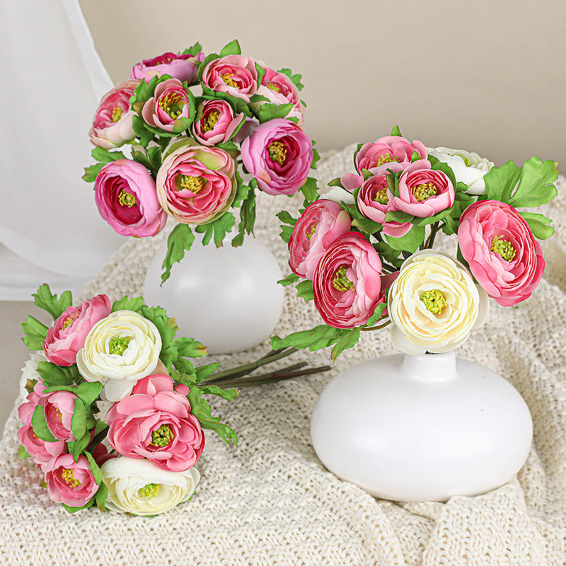 Artificial Rose Bouquet, 6 Real-Touch Tea Roses, 10" Stems for Vases, Wedding Centerpieces, Home Decor & Floral Arrangements