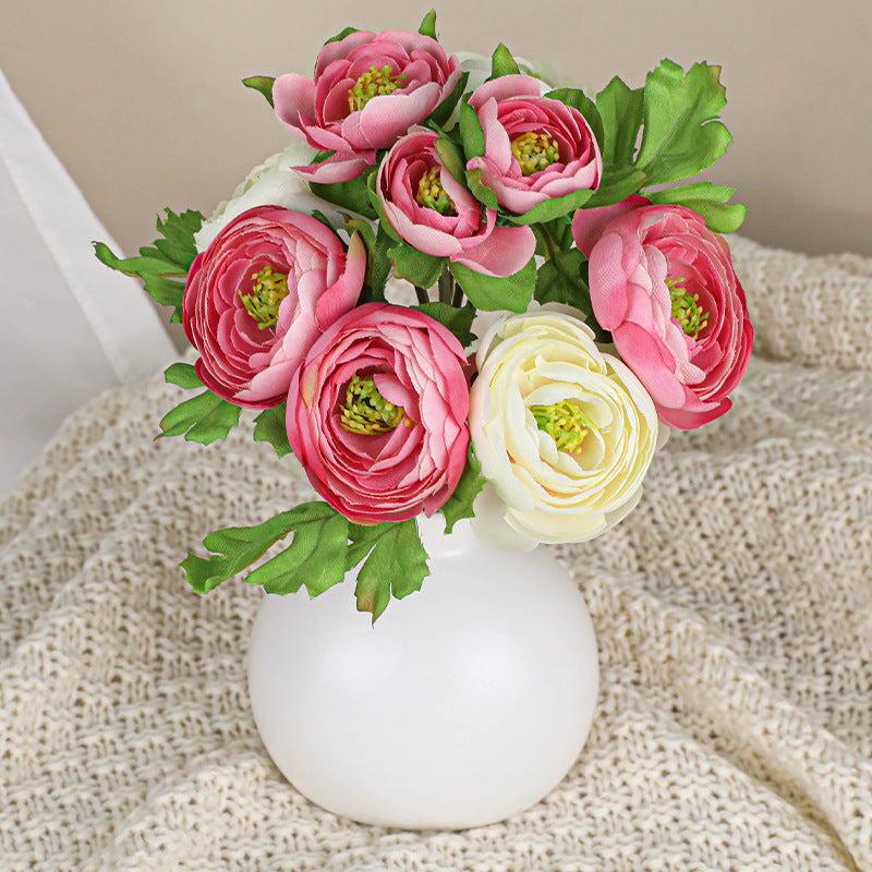 Artificial Rose Bouquet, 6 Real-Touch Tea Roses, 10" Stems for Vases, Wedding Centerpieces, Home Decor & Floral Arrangements