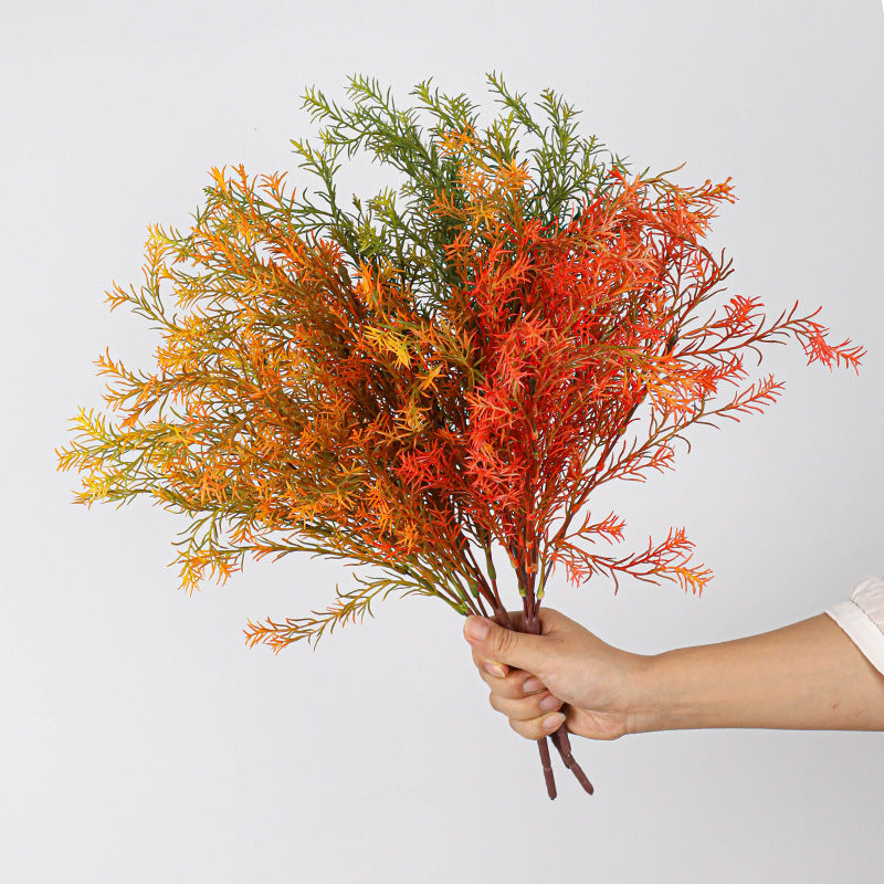 20" Real-Touch Artificial Golden Cinnamon Foliage Stems, 5-Piece Set - Lifelike Vase Arrangements, Wedding Centerpieces, Home & Office Decor