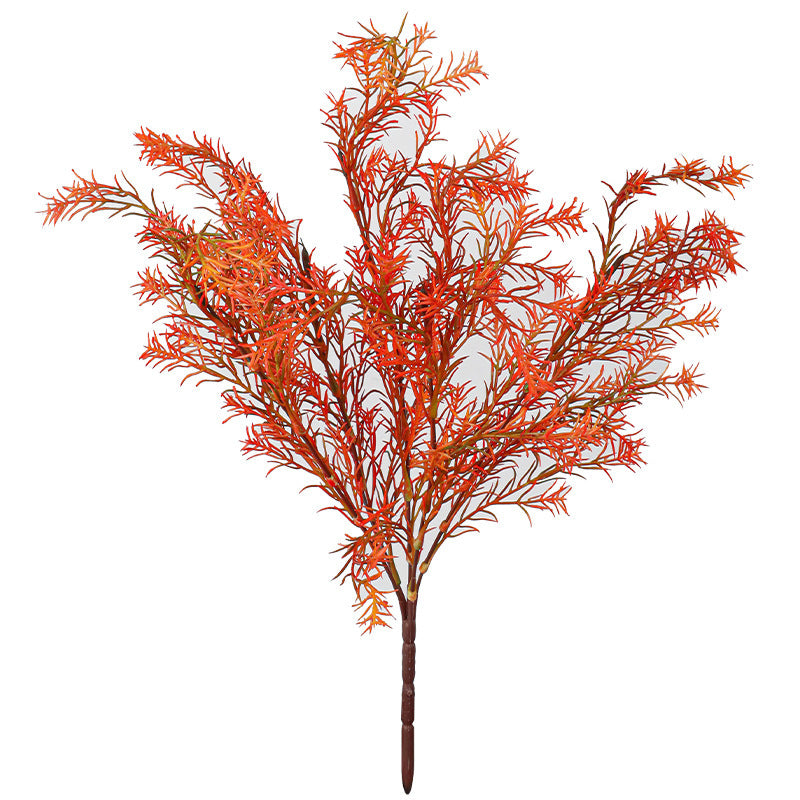 20" Real-Touch Artificial Golden Cinnamon Foliage Stems, 5-Piece Set - Lifelike Vase Arrangements, Wedding Centerpieces, Home & Office Decor