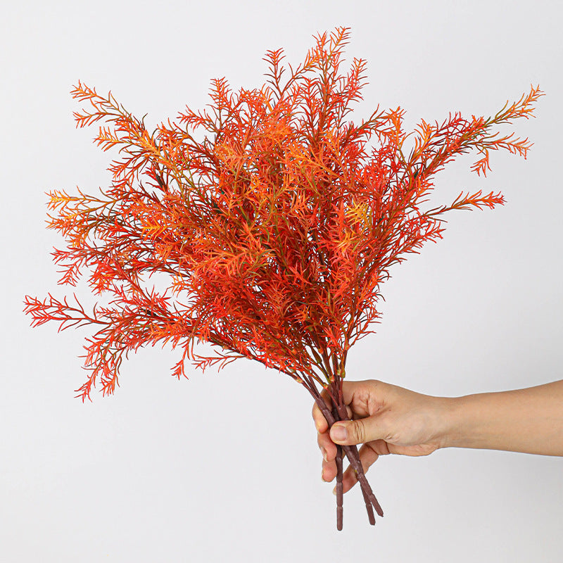 20" Real-Touch Artificial Golden Cinnamon Foliage Stems, 5-Piece Set - Lifelike Vase Arrangements, Wedding Centerpieces, Home & Office Decor