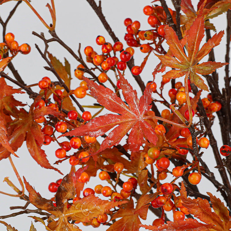 Purple Beautyberry & Maple Foliage Stem - 37" Real-Touch Artificial Branch for Vases, Wedding Centerpieces, Home Decor, Seasonal Displays