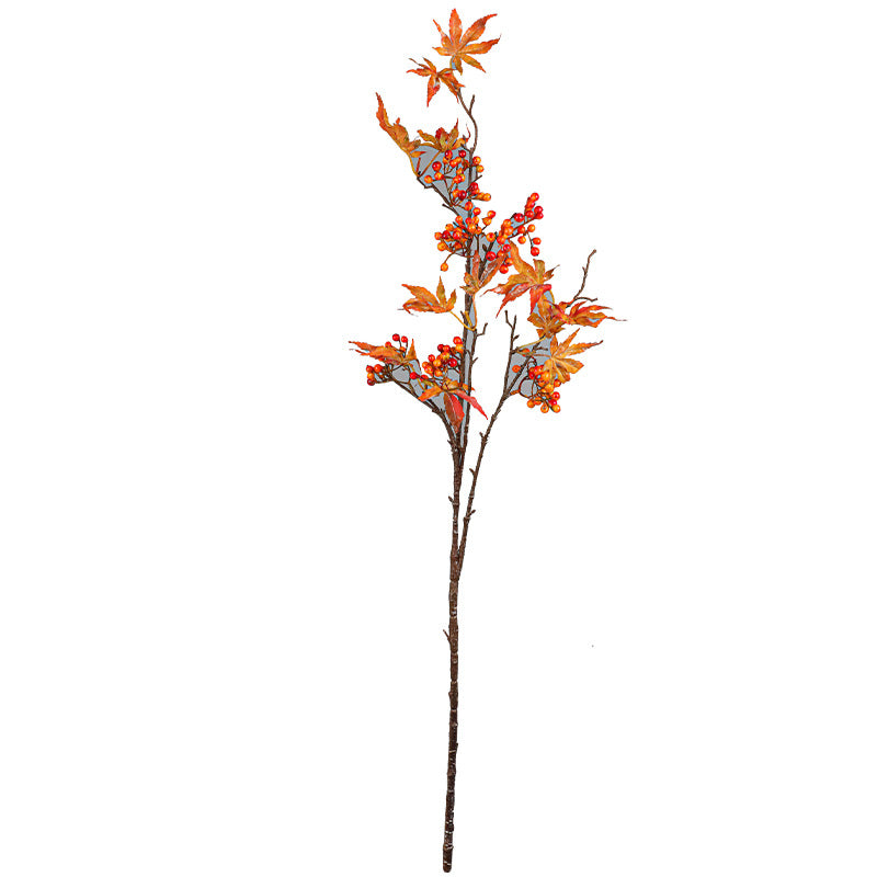Purple Beautyberry & Maple Foliage Stem - 37" Real-Touch Artificial Branch for Vases, Wedding Centerpieces, Home Decor, Seasonal Displays