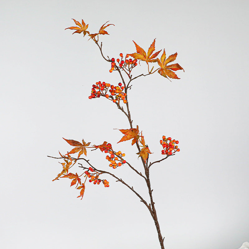 Purple Beautyberry & Maple Foliage Stem - 37" Real-Touch Artificial Branch for Vases, Wedding Centerpieces, Home Decor, Seasonal Displays