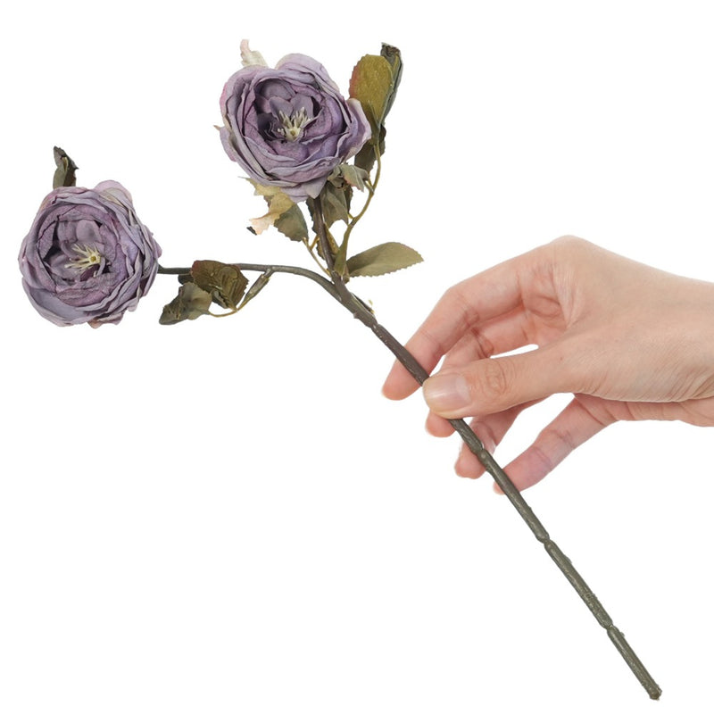 Real-Touch Faux Rose Stems, 13" Tall with 2.5" Blooms - Set of 2 Artificial Roses for Vase Arrangements, Wedding Centerpieces, Home & Office Decor