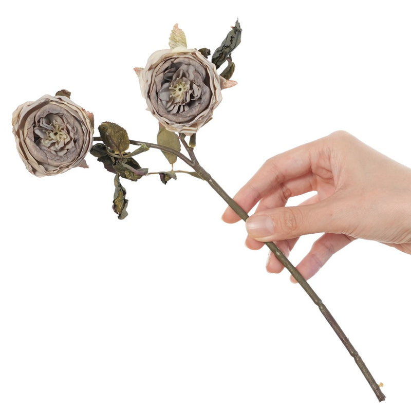 Real-Touch Faux Rose Stems, 13" Tall with 2.5" Blooms - Set of 2 Artificial Roses for Vase Arrangements, Wedding Centerpieces, Home & Office Decor