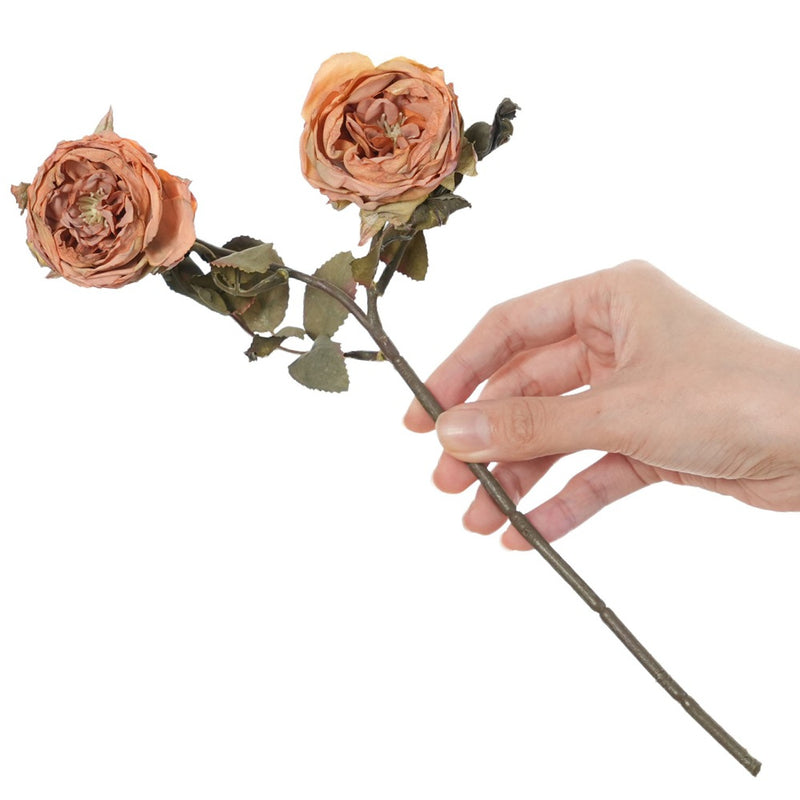 Real-Touch Faux Rose Stems, 13" Tall with 2.5" Blooms - Set of 2 Artificial Roses for Vase Arrangements, Wedding Centerpieces, Home & Office Decor
