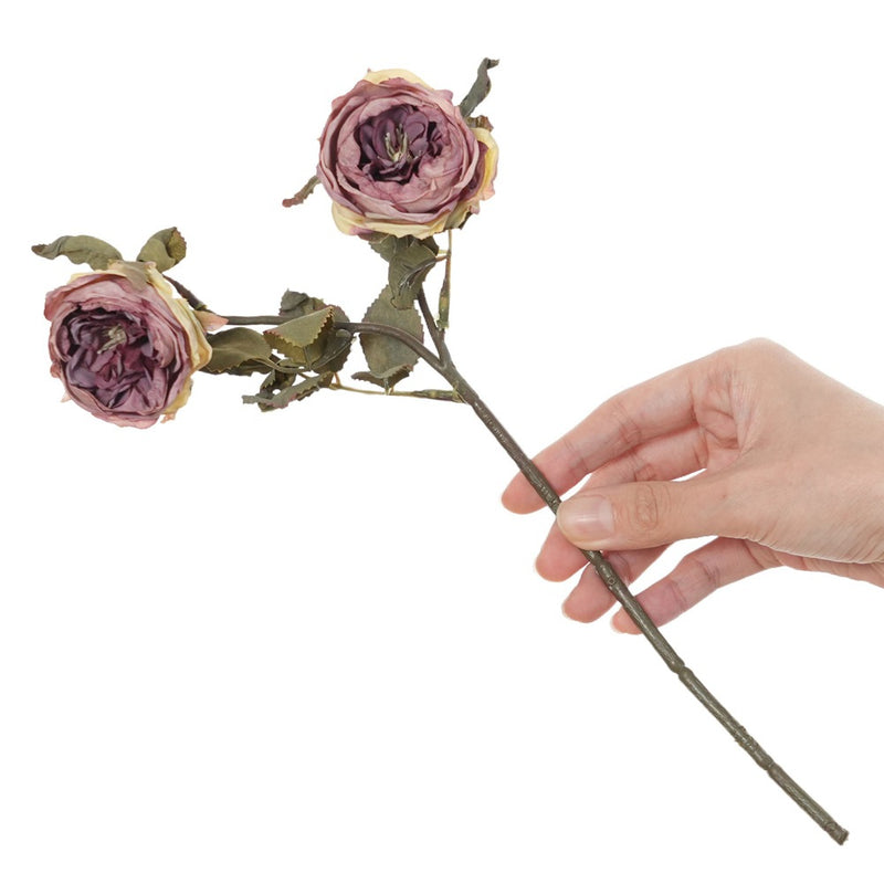 Real-Touch Faux Rose Stems, 13" Tall with 2.5" Blooms - Set of 2 Artificial Roses for Vase Arrangements, Wedding Centerpieces, Home & Office Decor