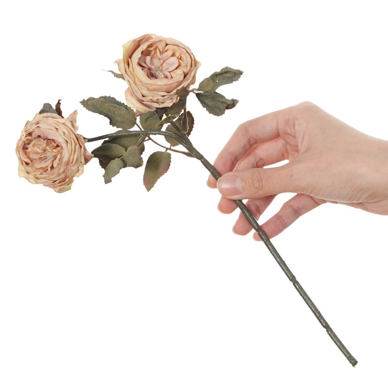 Real-Touch Faux Rose Stems, 13" Tall with 2.5" Blooms - Set of 2 Artificial Roses for Vase Arrangements, Wedding Centerpieces, Home & Office Decor